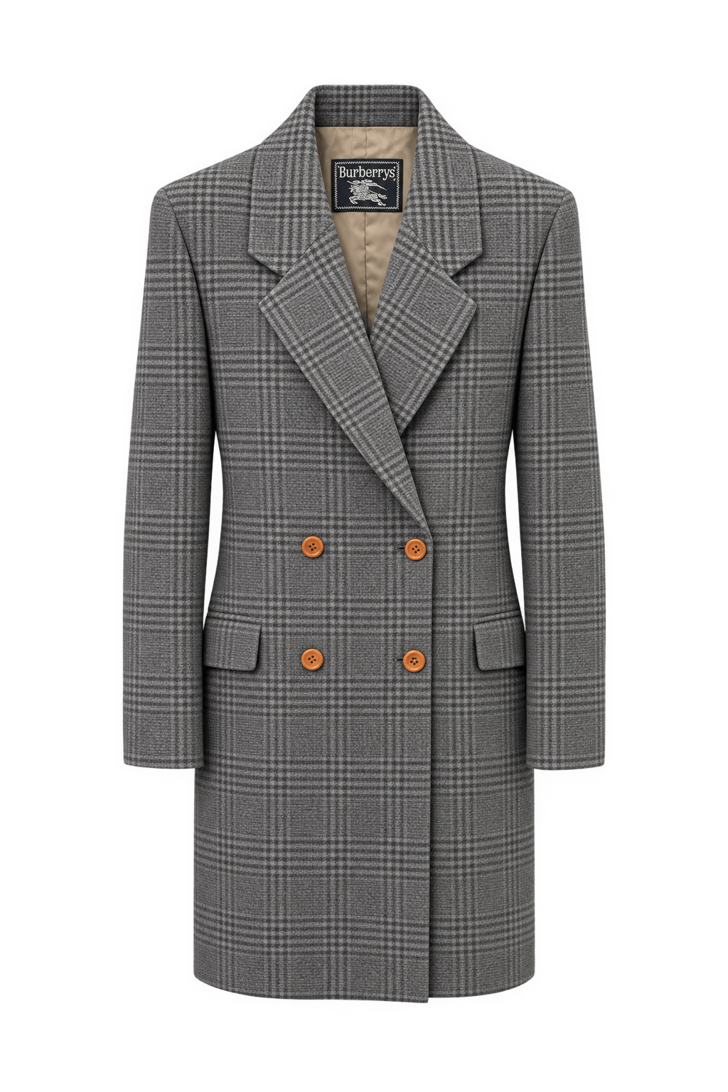 1980s Charcoal Grey Wool Coat - Front View