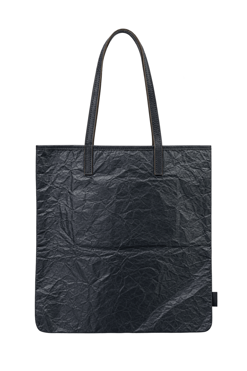 1990s Near-Black Coated Textile Tote Bag - Front View