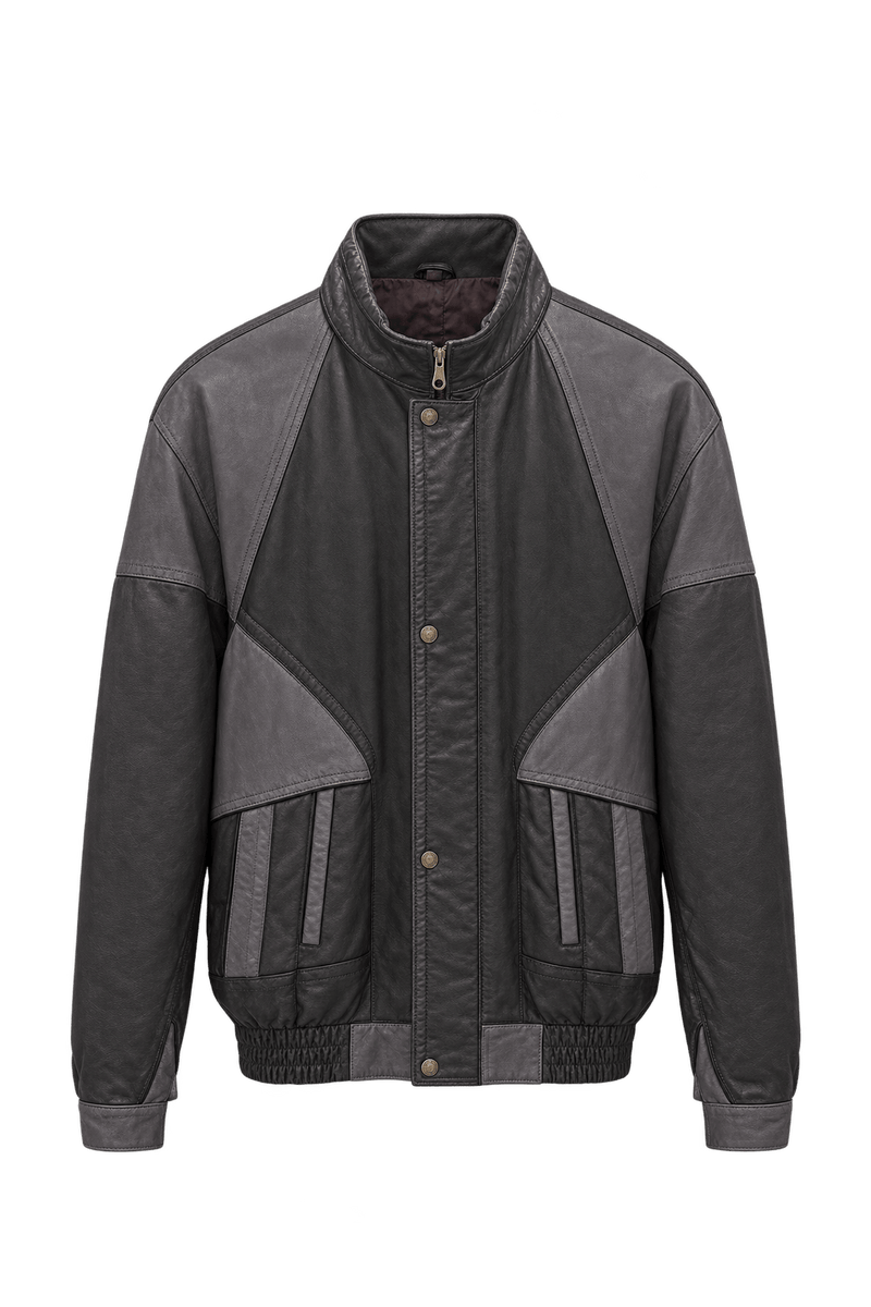 1980s Dark Chocolate Brown Leather Jacket - Front View