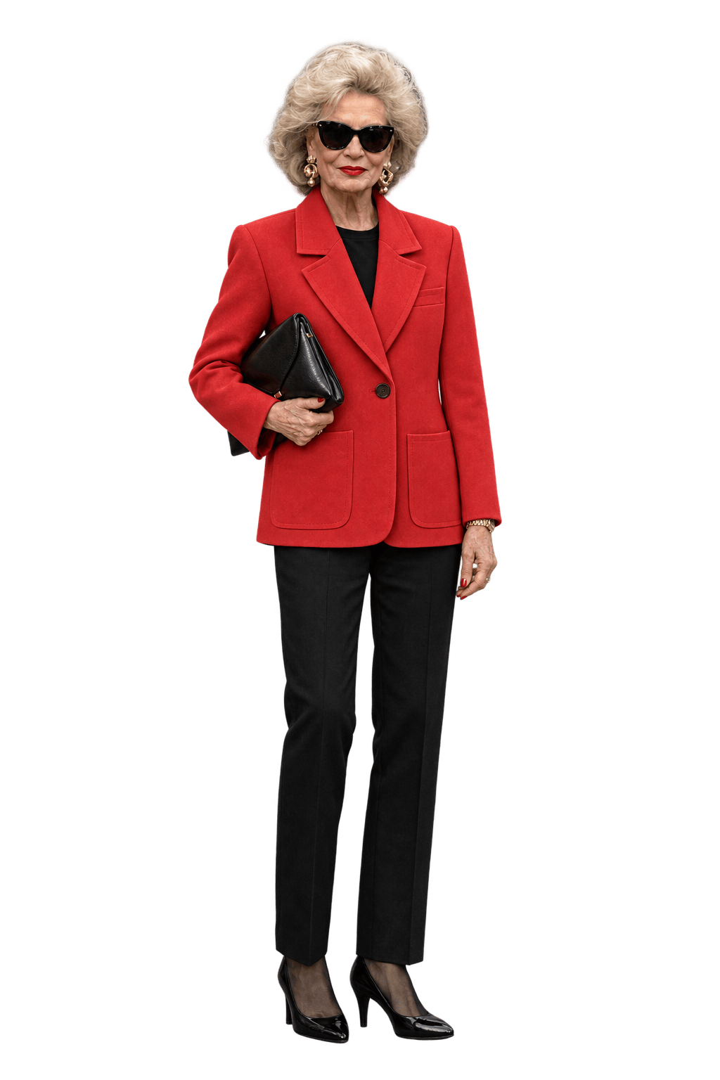 1980s Coral Red Woven Blazer - Model