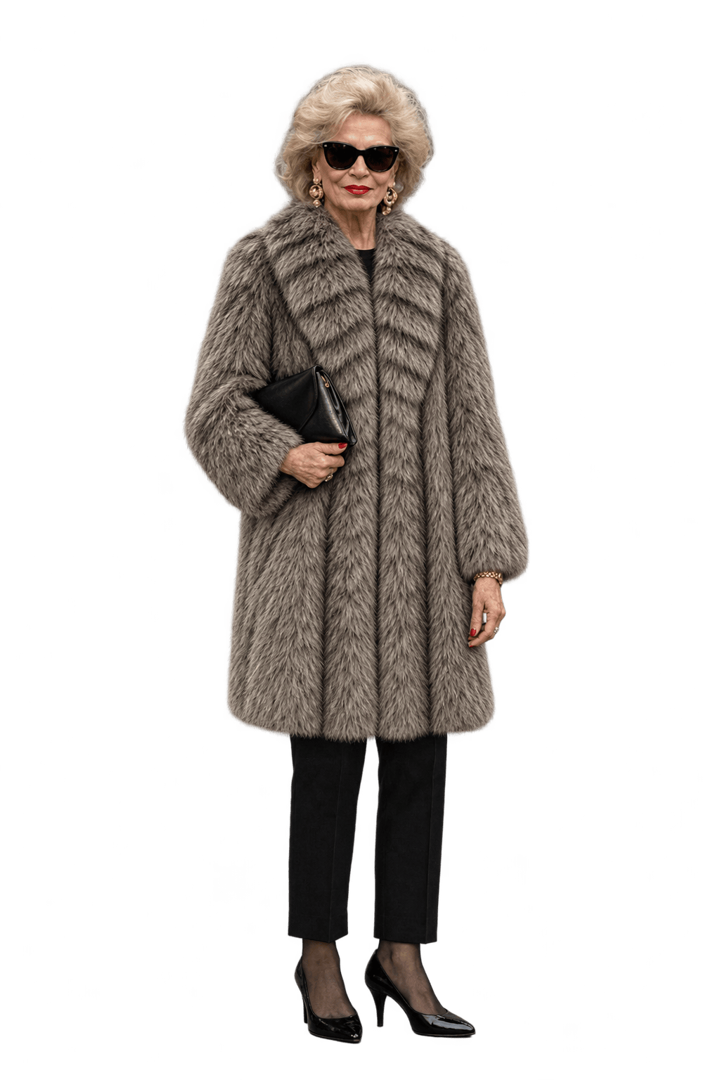 1980s Silver-Gray Brown Fur Coat - Model