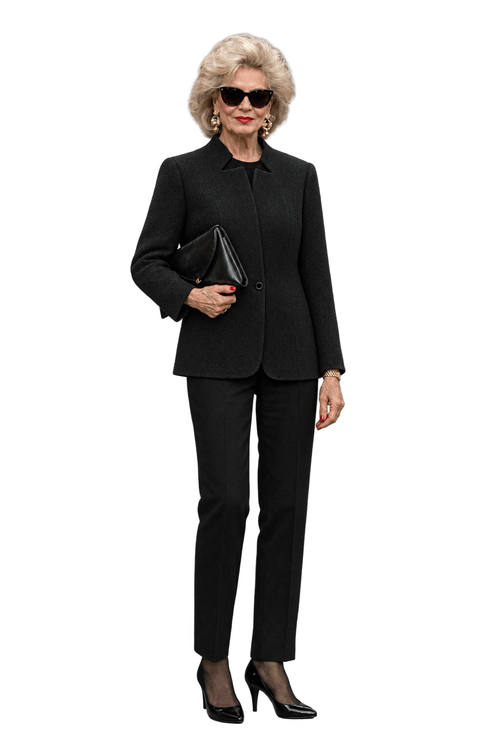 1980s Black Textured Fabric Jacket - Model