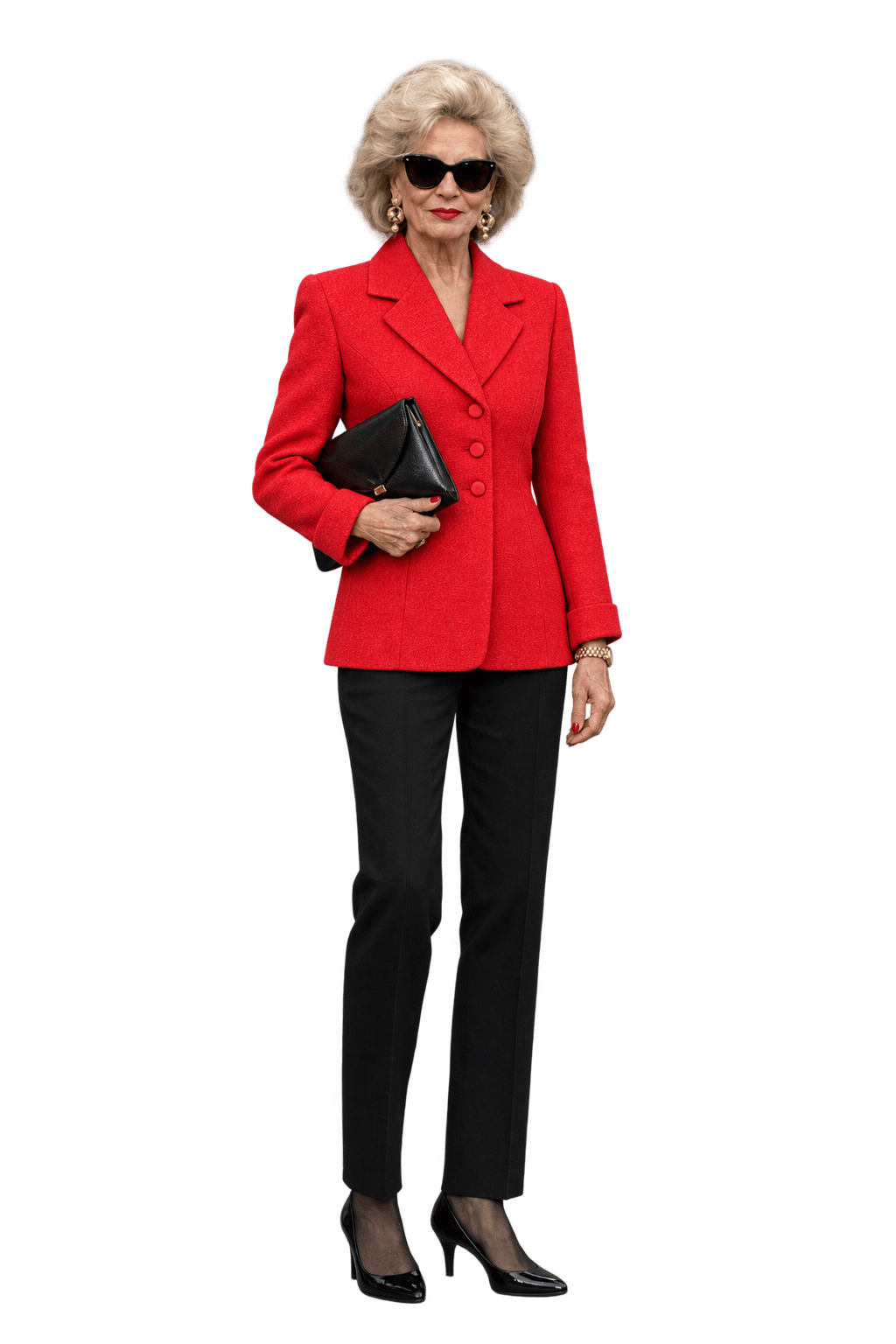 1980s Bright Coral Red Unknown Woven Blazer - Model