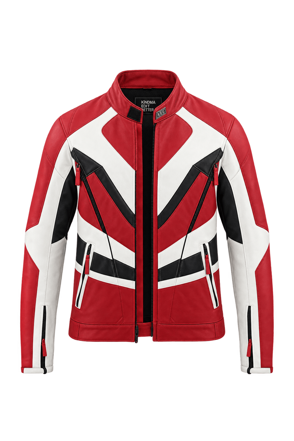1990s Red Leather Jacket - Front View