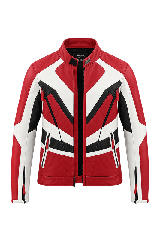 1990s Red Leather Jacket - Front View