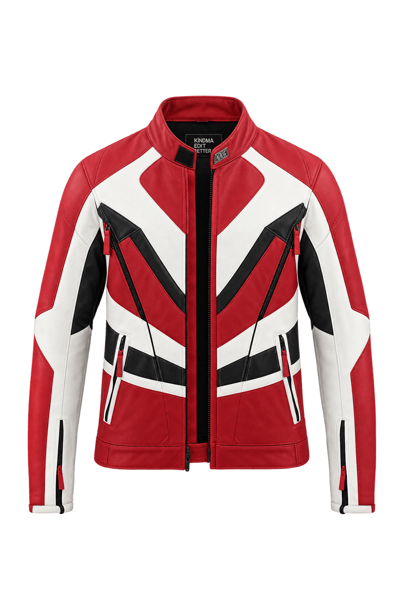 1990s Red Leather Jacket - Front View
