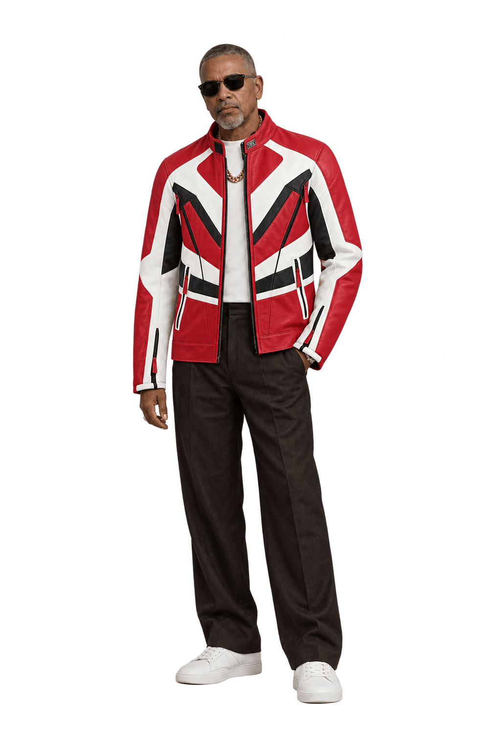 1990s Red Leather Jacket - Model