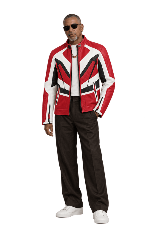 1990s Red Leather Jacket - Model
