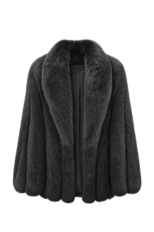 1980s Very Dark Brown Fur Coat - Front View