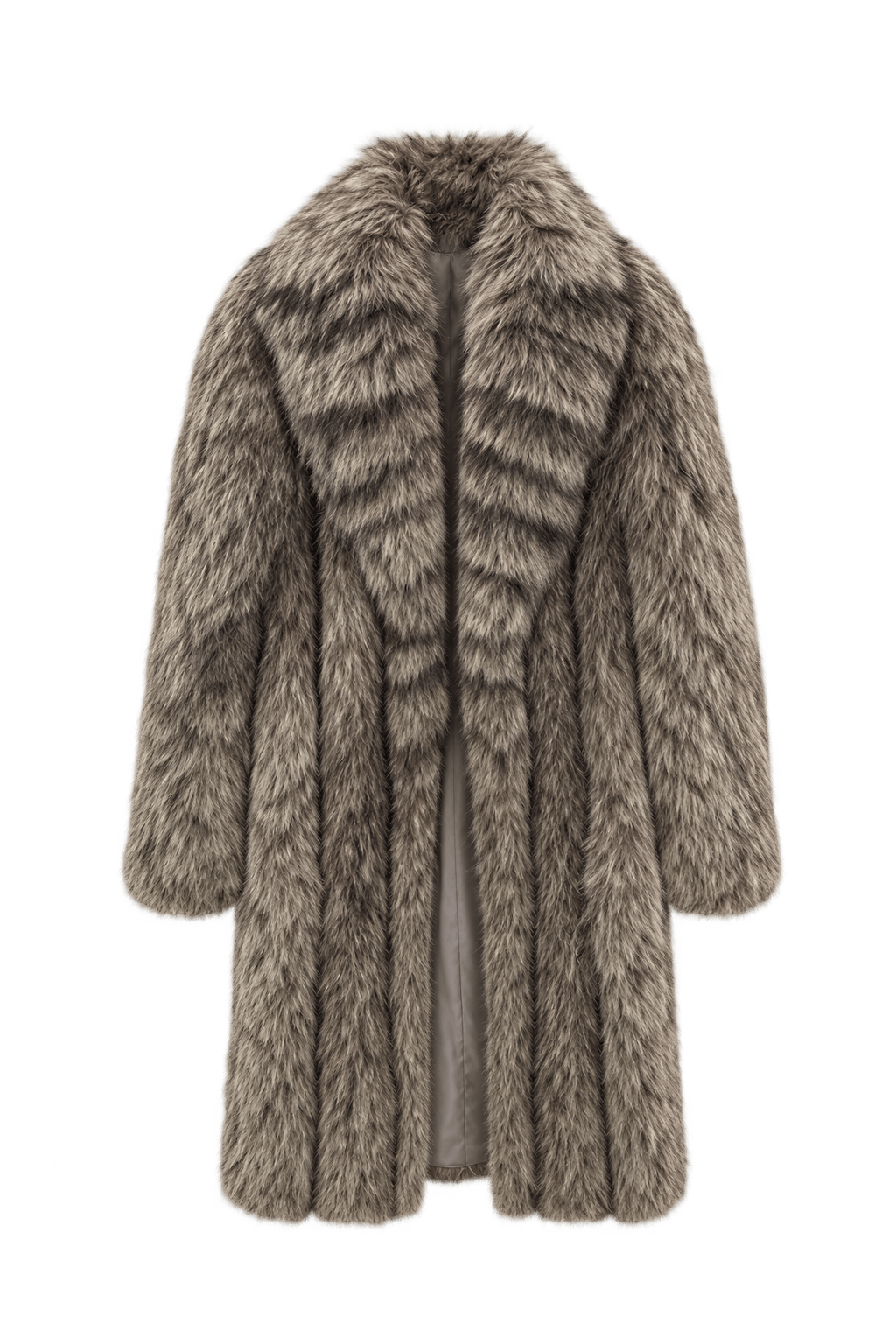 1980s Gray-Brown Fur Coat - Front View