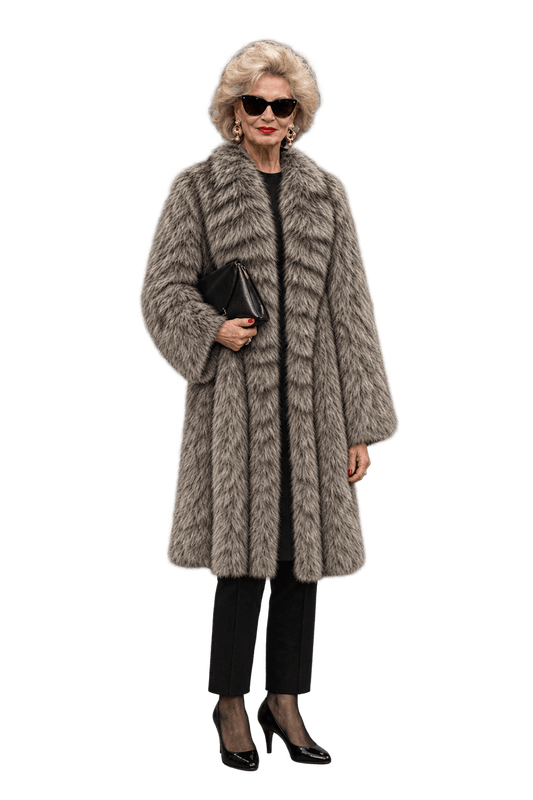 1980s Gray-Brown Fur Coat - Model