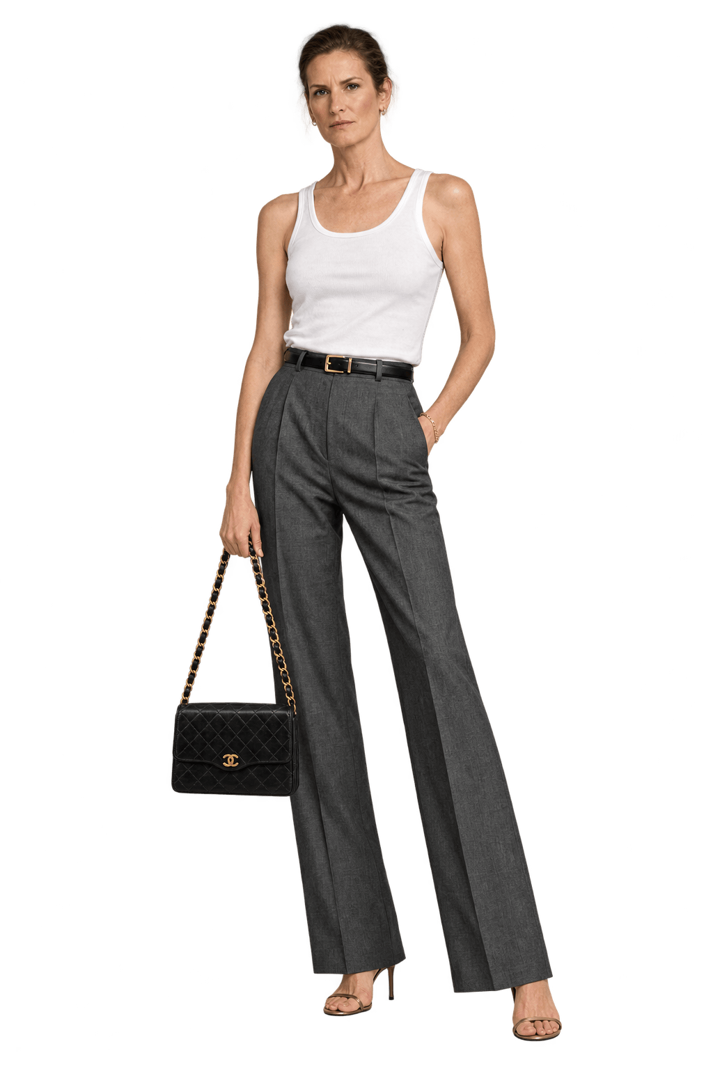 1990s Black Leather Shoulder Bag - Model