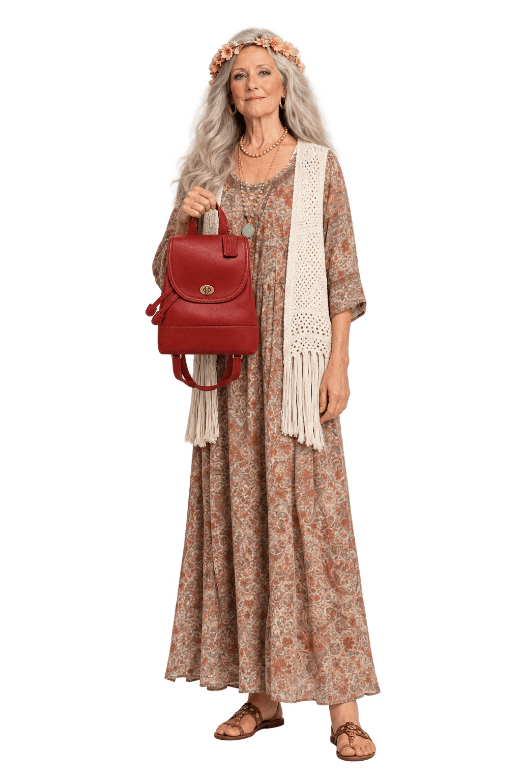 1980s Reddish Brown Leather Backpack - Model