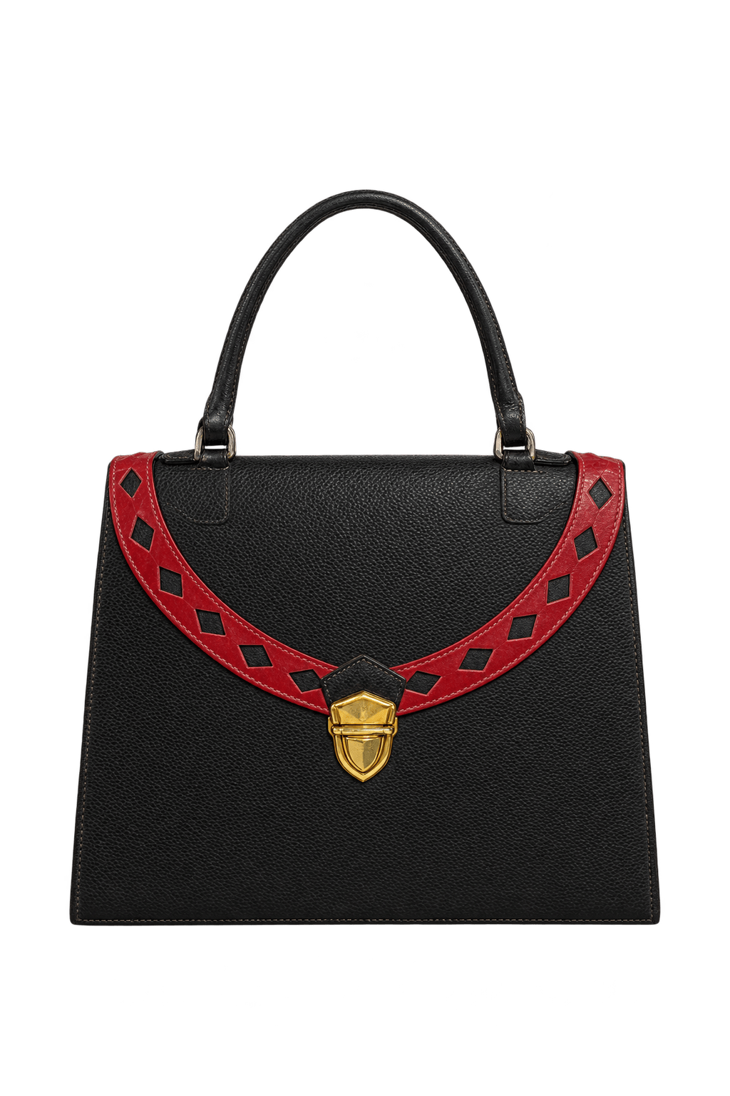 1980s Black Likely Leather Handbag - Front View
