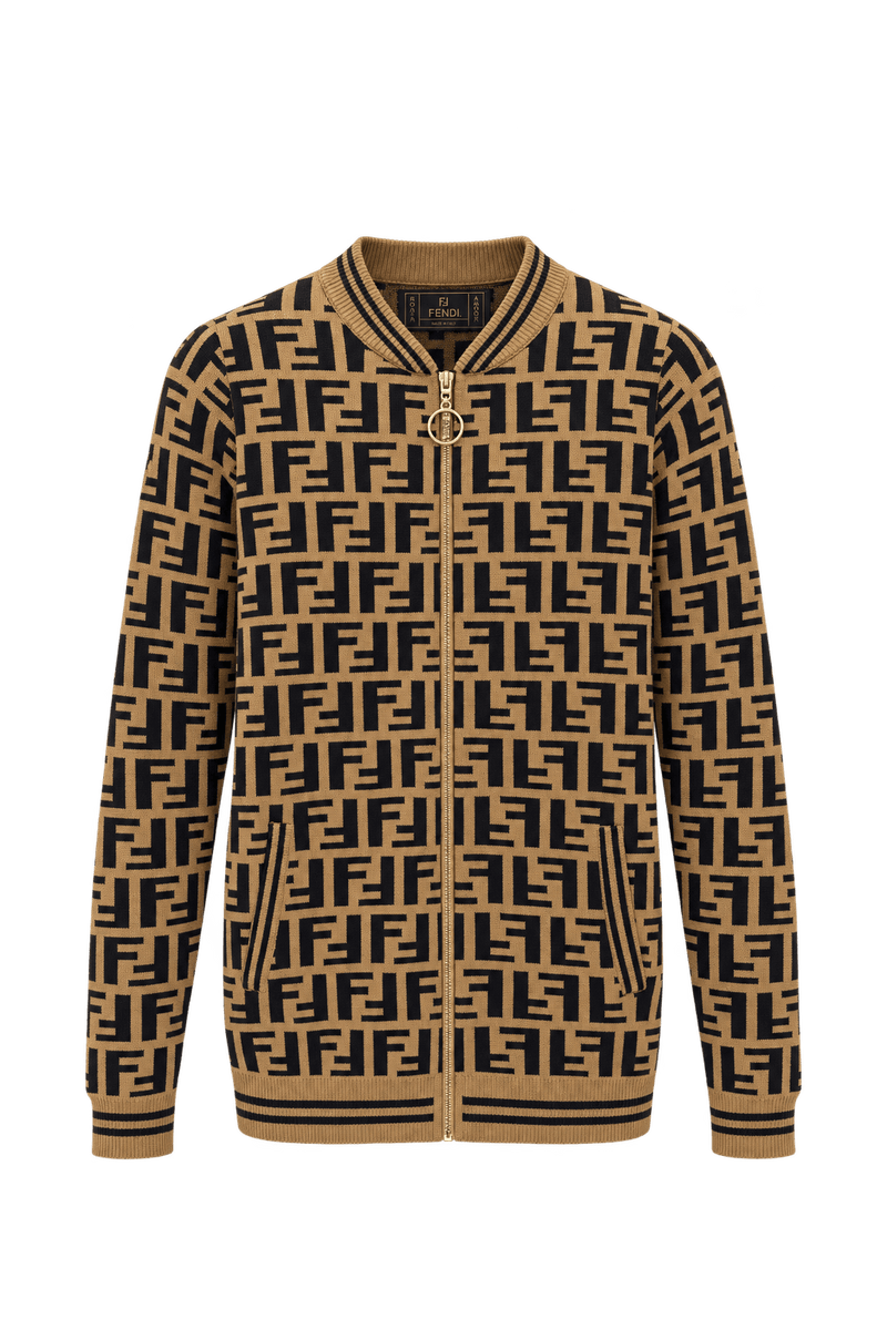 Unknown Camel Brown Knit Cardigan - Front View