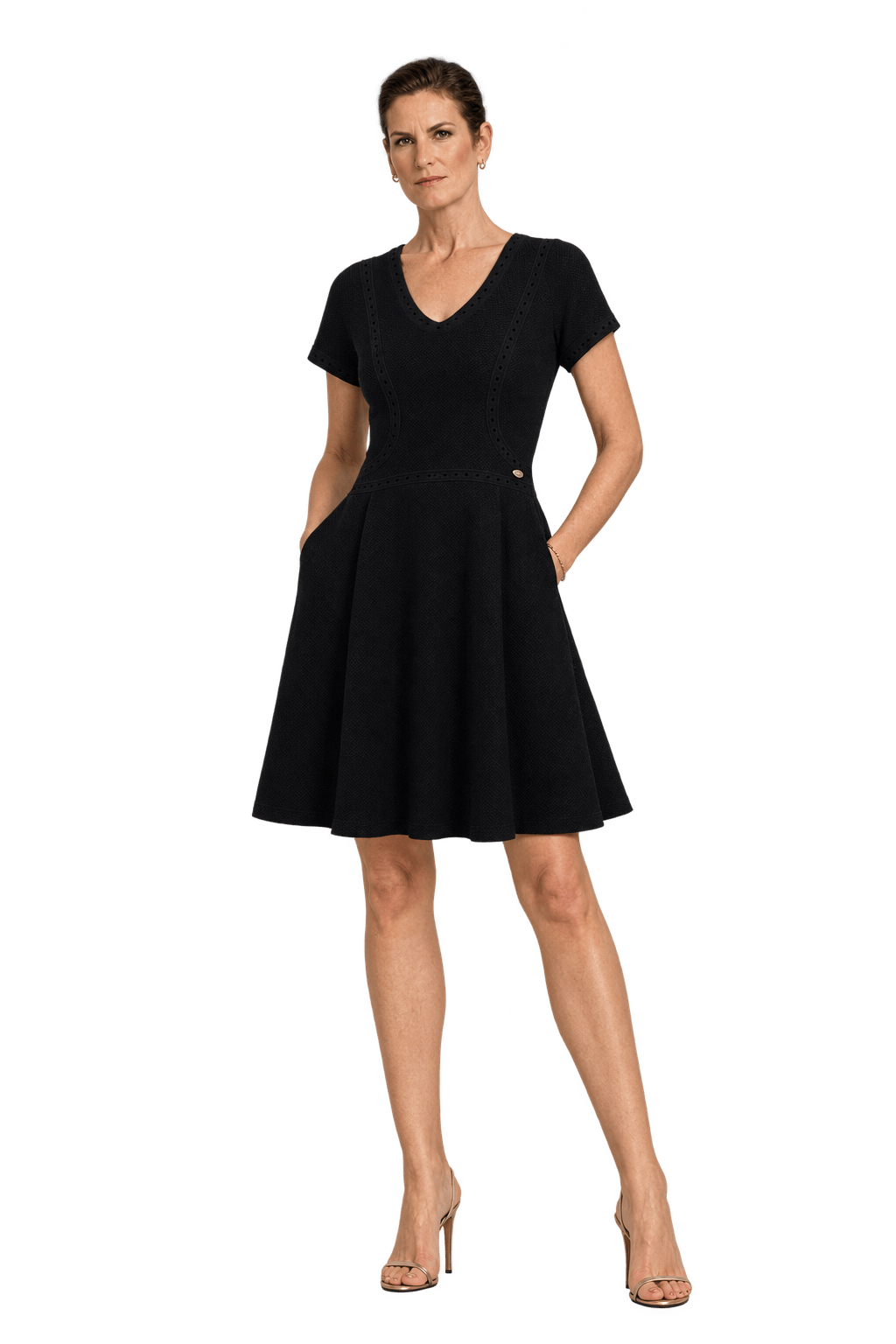 1990s Black Unverified Knit Dress - Model