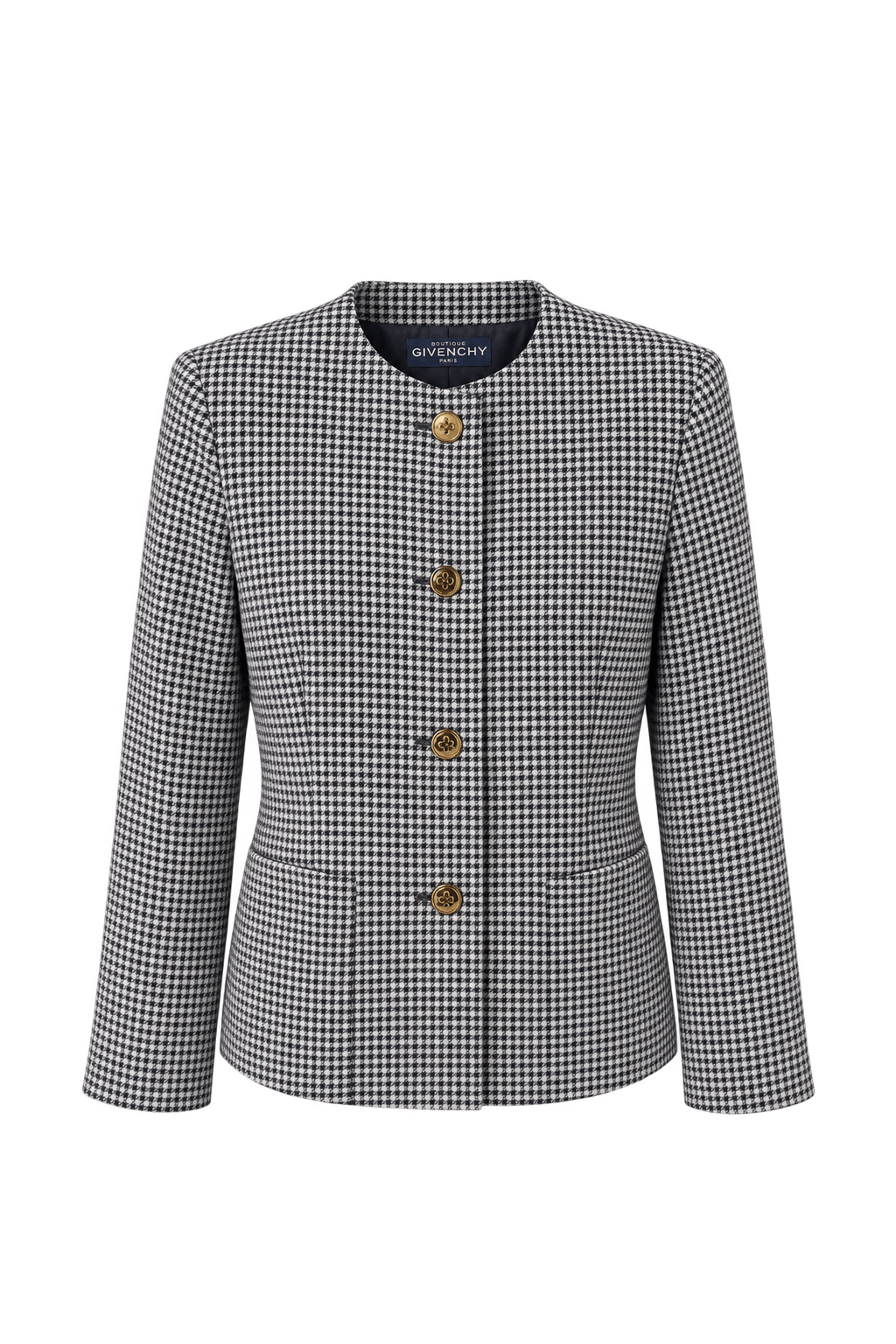1980s Cream White Woven Fabric Jacket - Front View