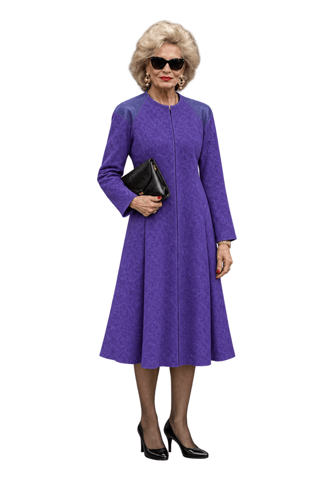 1980s Vivid Violet Suede Coat - Model