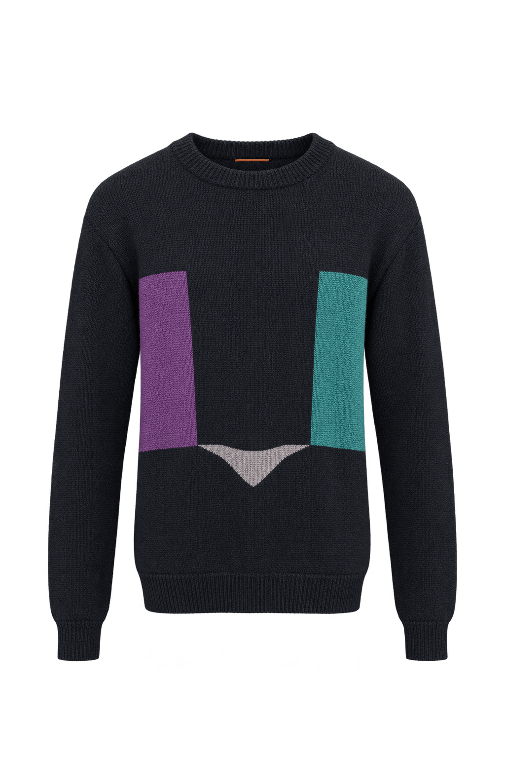 1980s Black Knit Sweater - Front View
