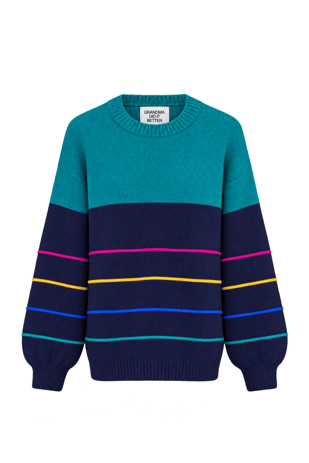 1980s Navy Blue Knitted Yarn Sweater - Front View