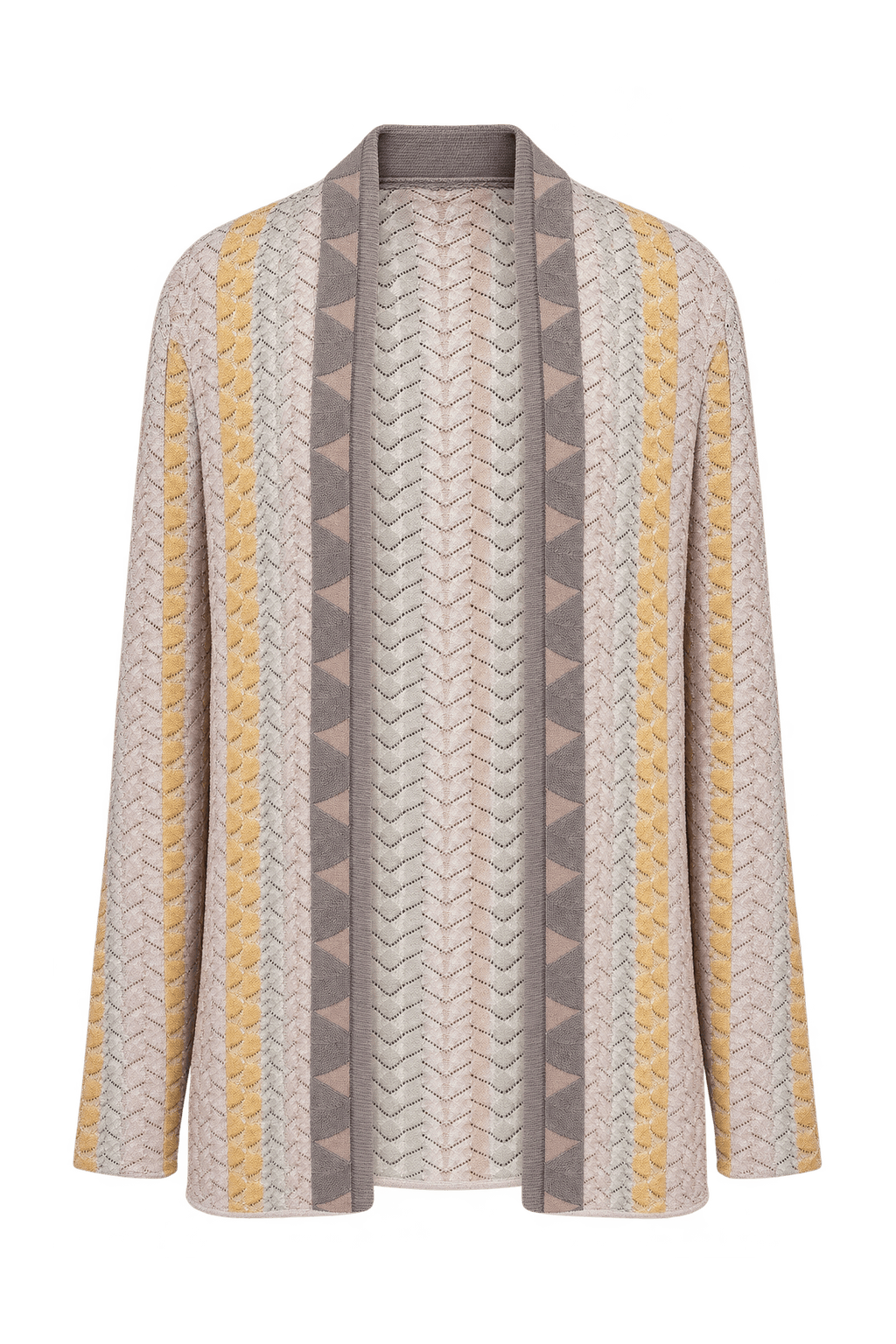 1980s Cream White Knitted Yarn Cardigan - Front View