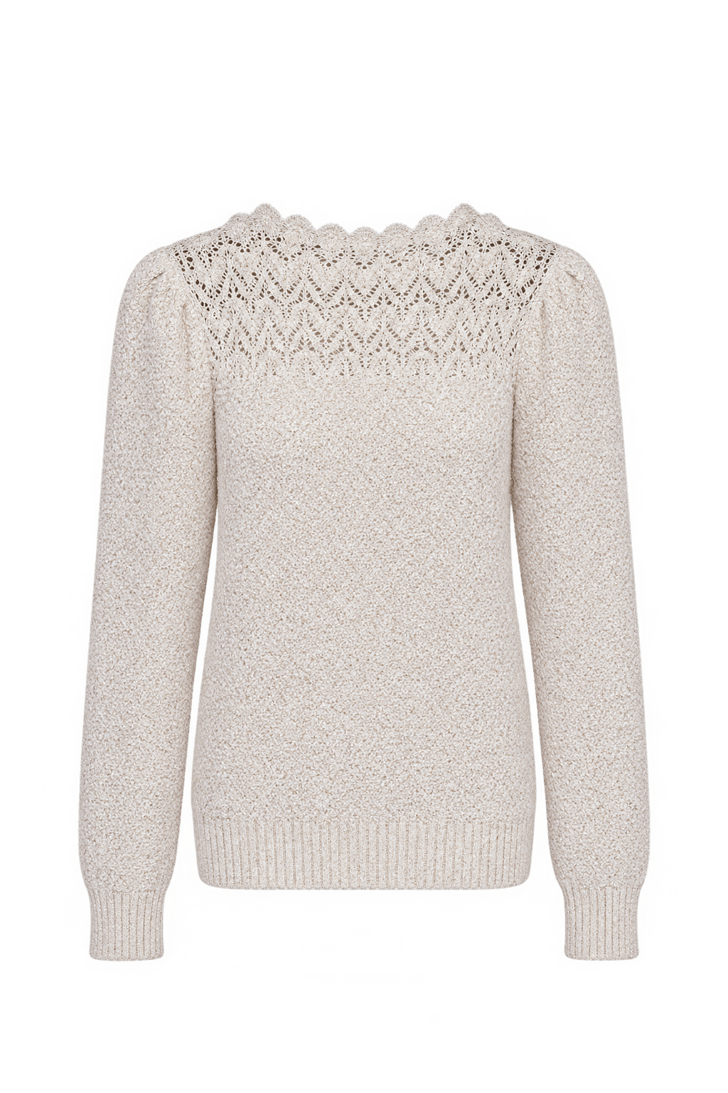 1970s Warm Ivory Knitted Sweater - Front View
