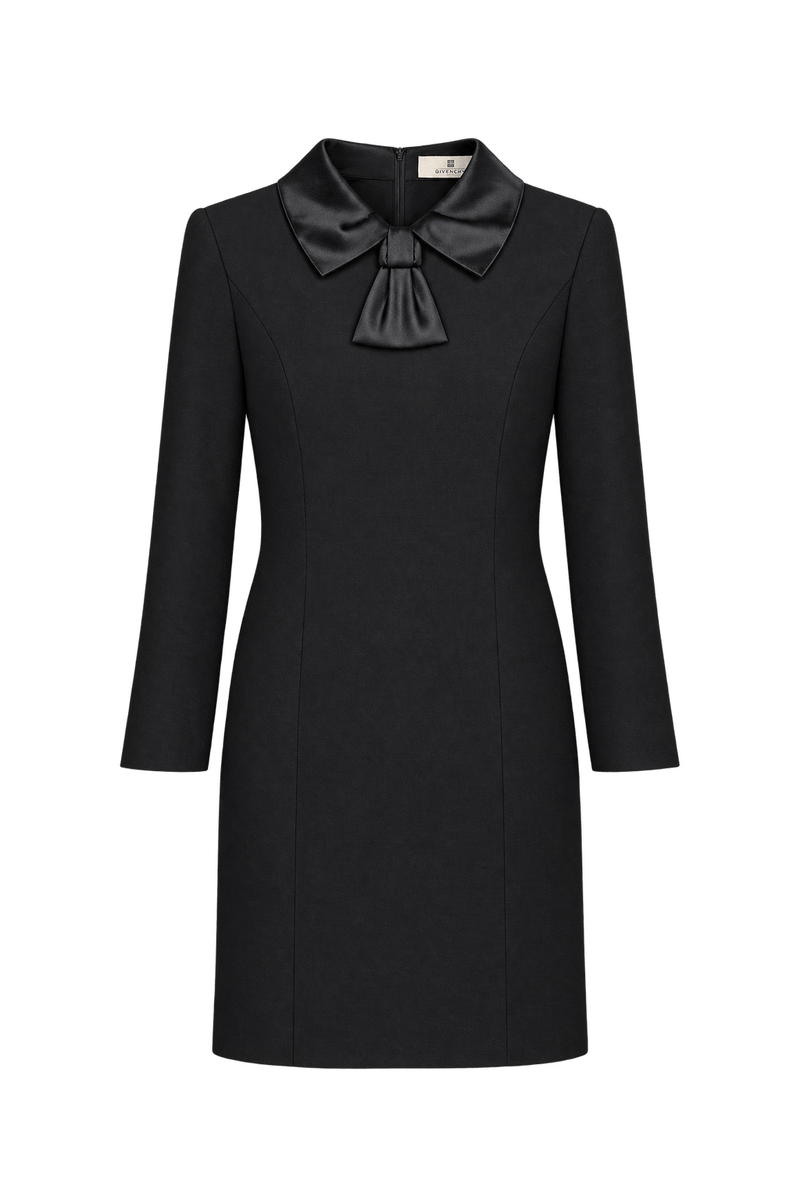 1990s Black Woven Dress - Front View