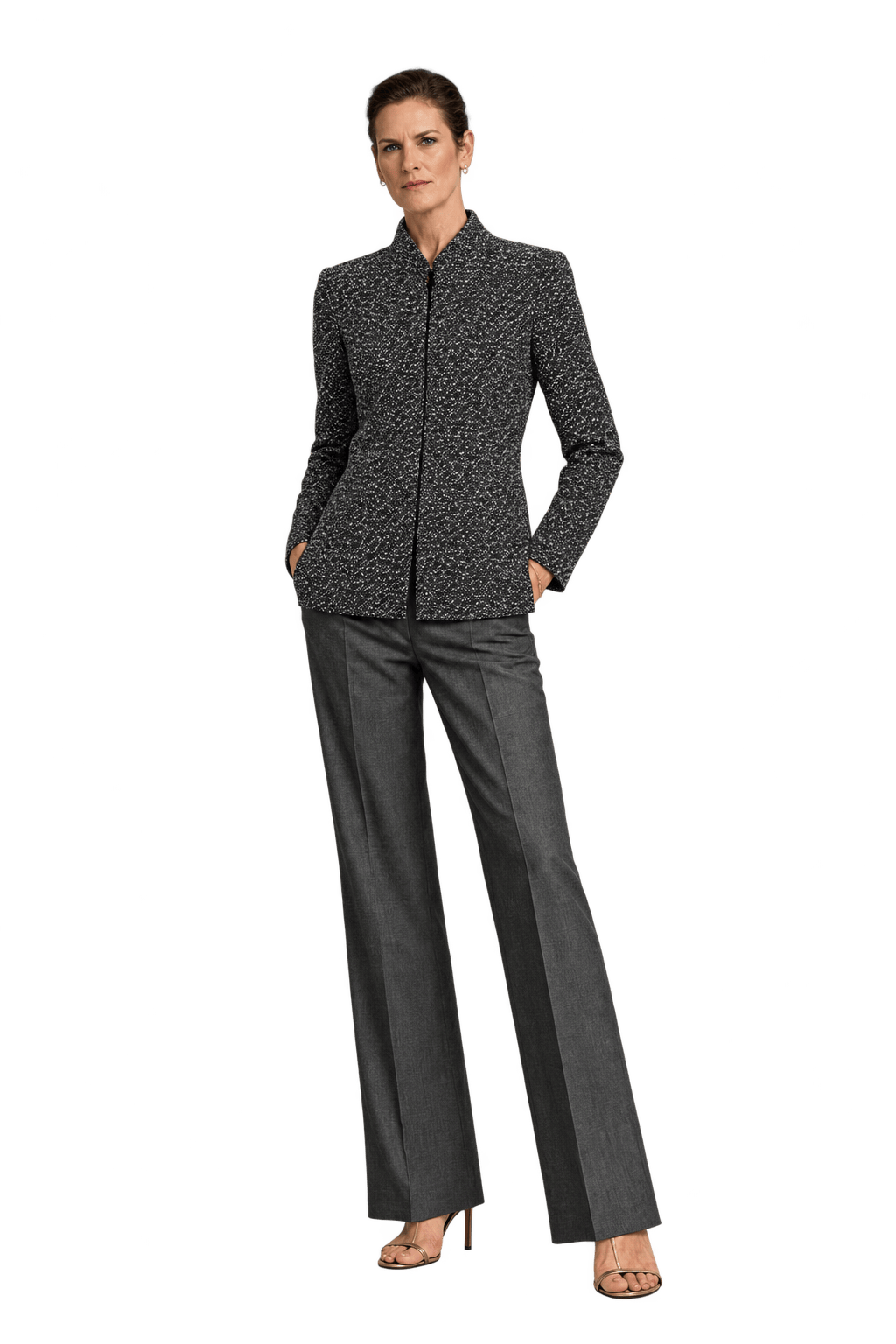 1990s Black Textured Jacket - Model