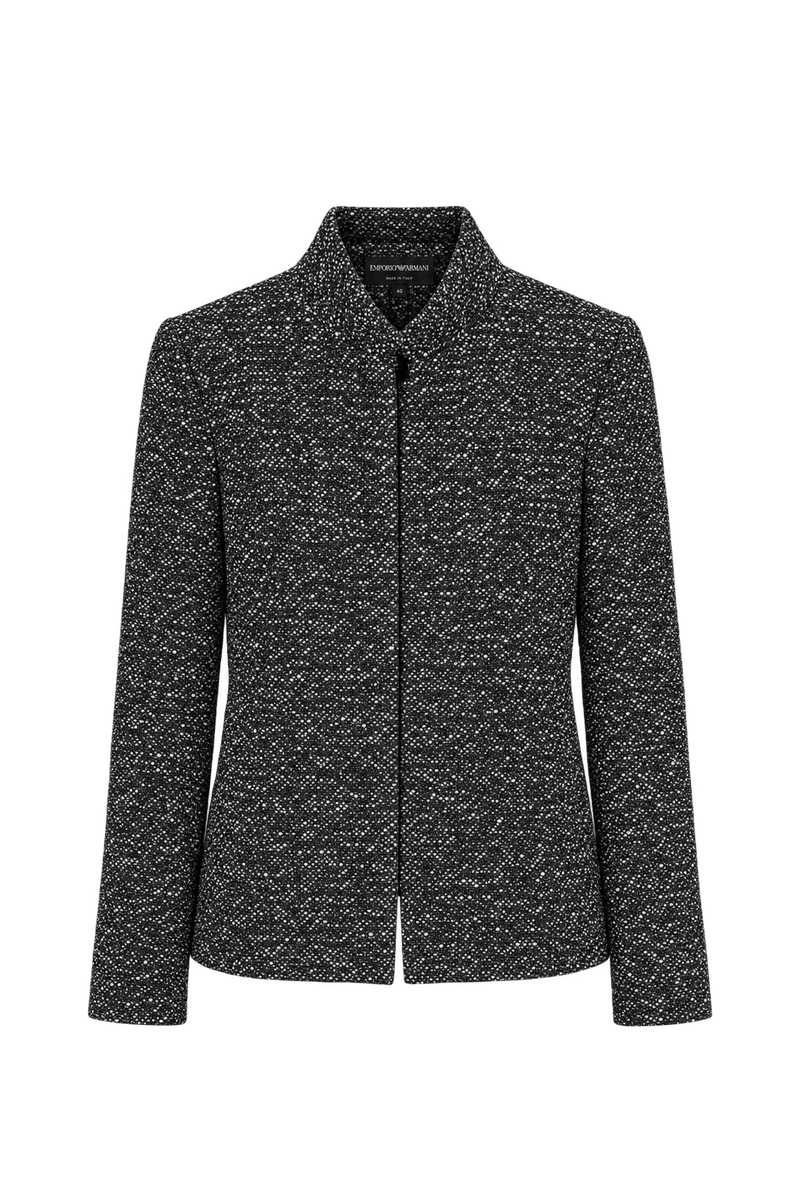 1990s Black Textured Jacket - Front View