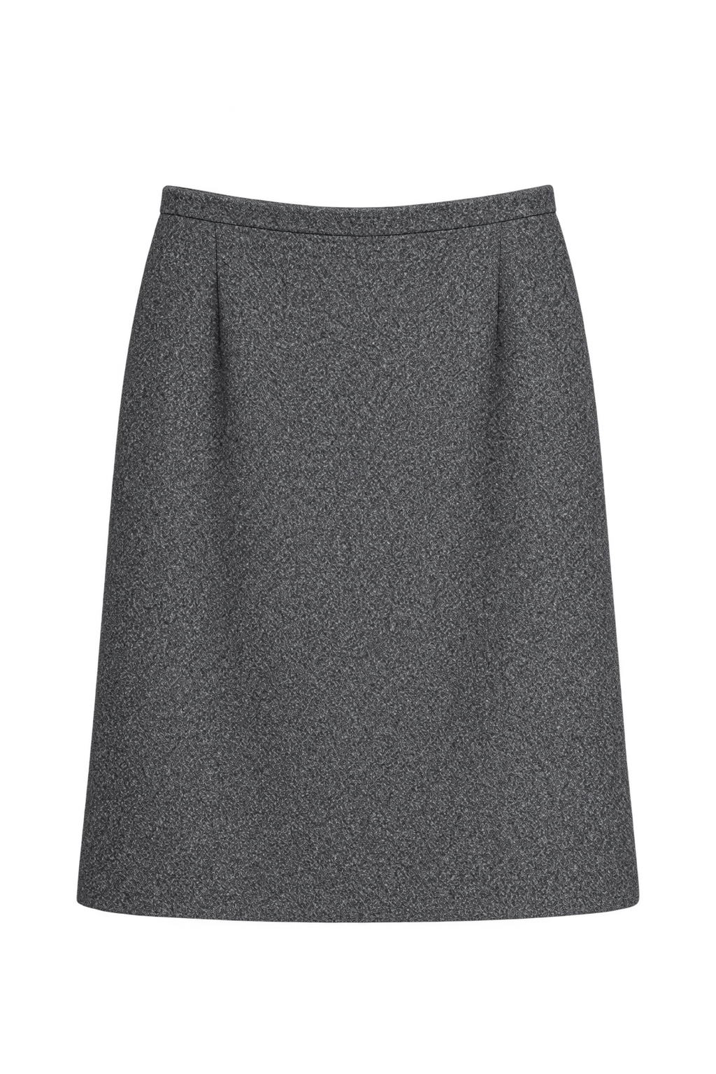 1960s Charcoal Gray Wool Blend Skirt - Front View