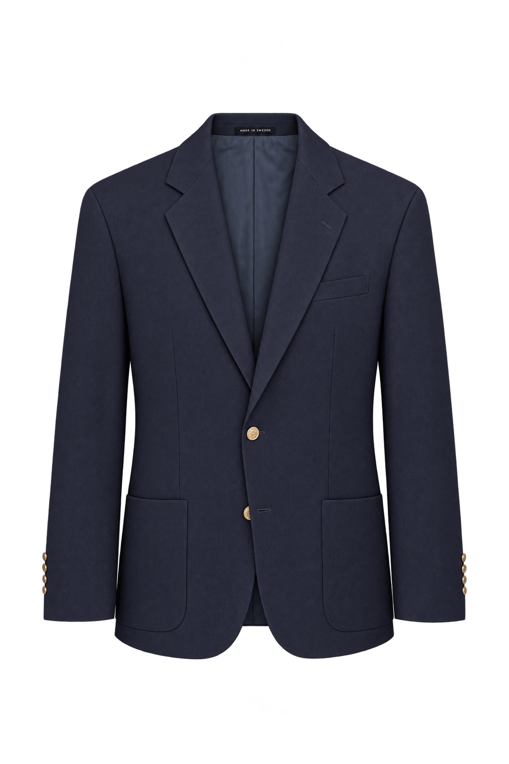 1980s Dark Navy Blue Woven Blazer - Front View