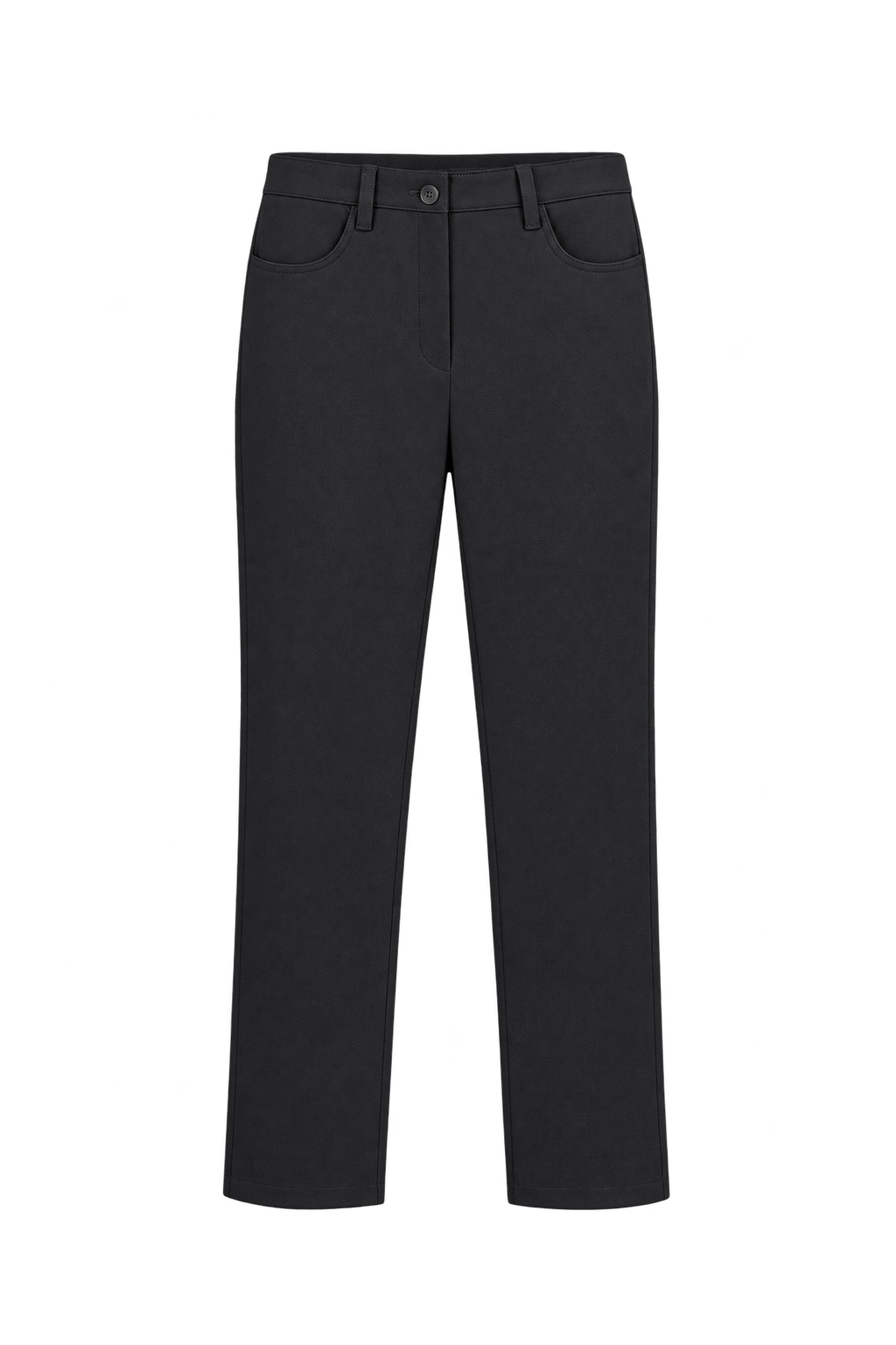 1990s Charcoal Black Woven Trousers - Front View