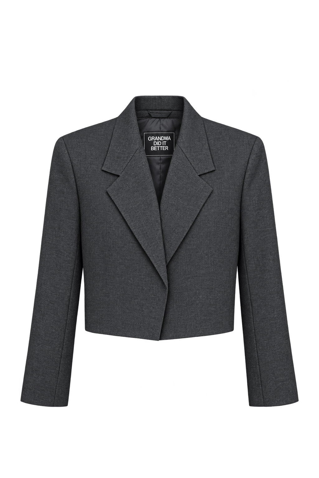 1980s Charcoal Gray Woven Blazer - Front View