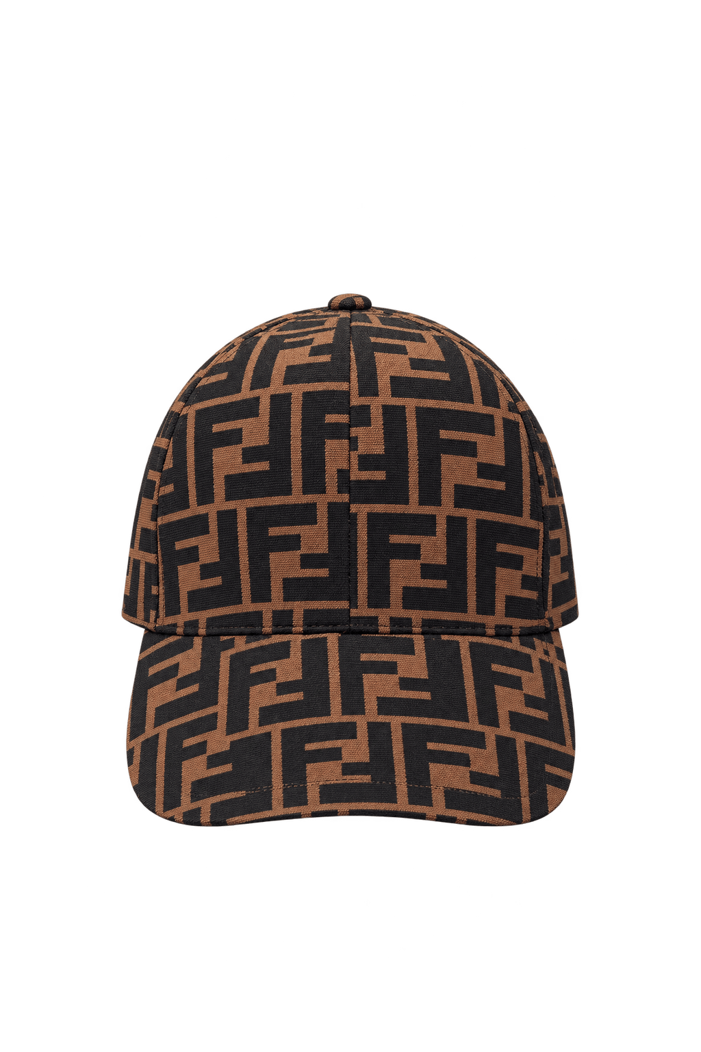 1990s Medium Brown Woven Fabric Baseball Cap - Front View