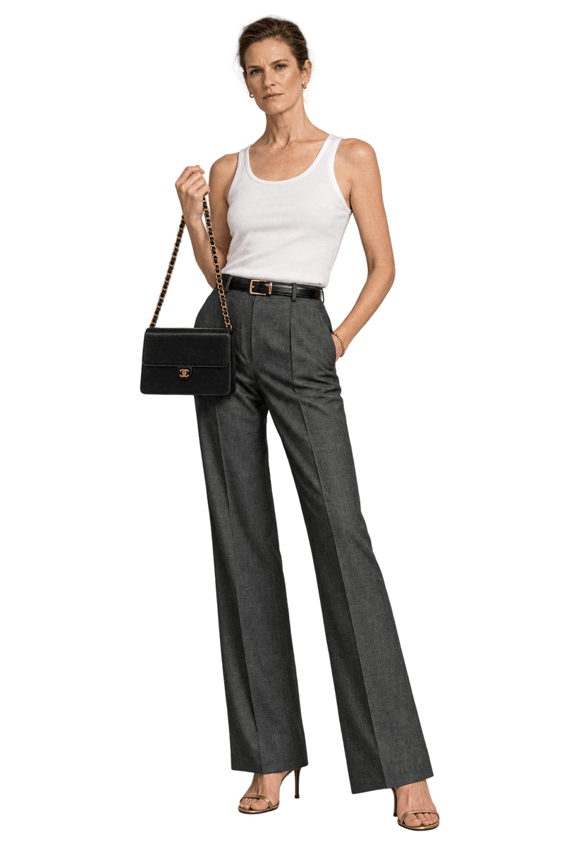 1990s Black Leather-like Shoulder Bag - Model