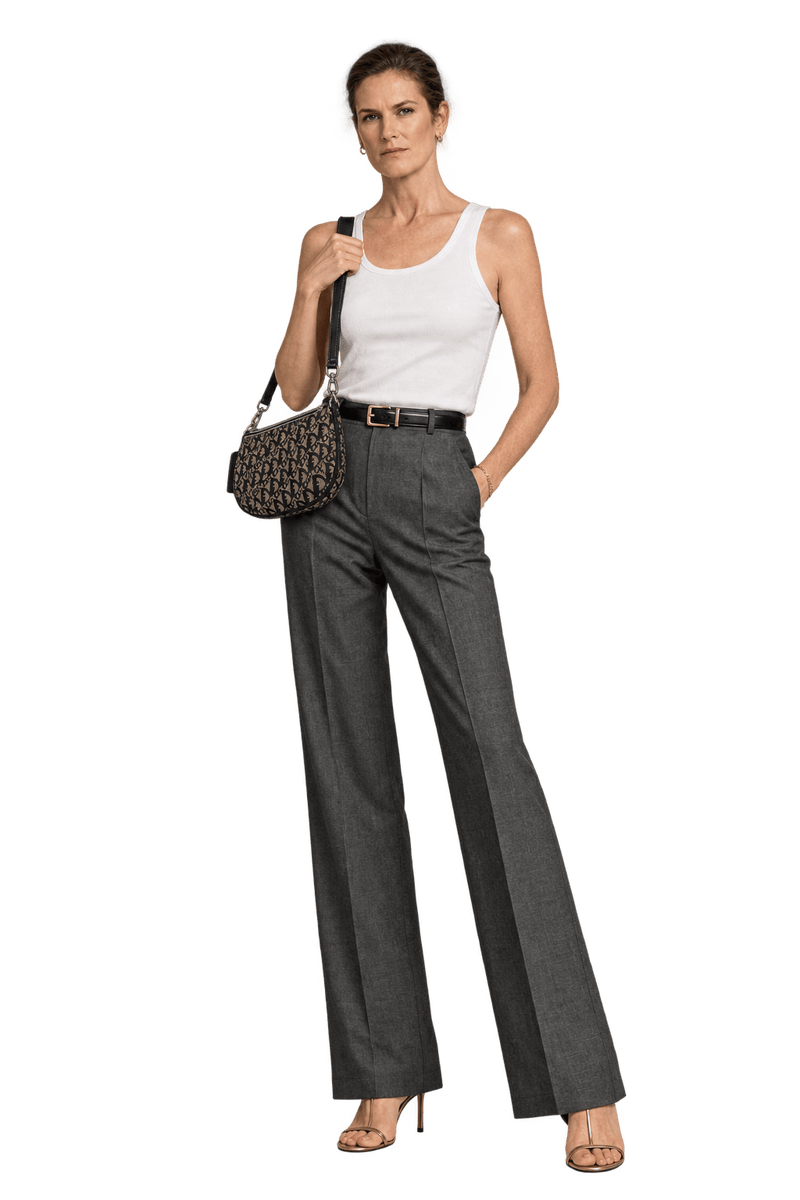 1990s Beige Woven Jacquard Canvas Shoulder Bag - Model