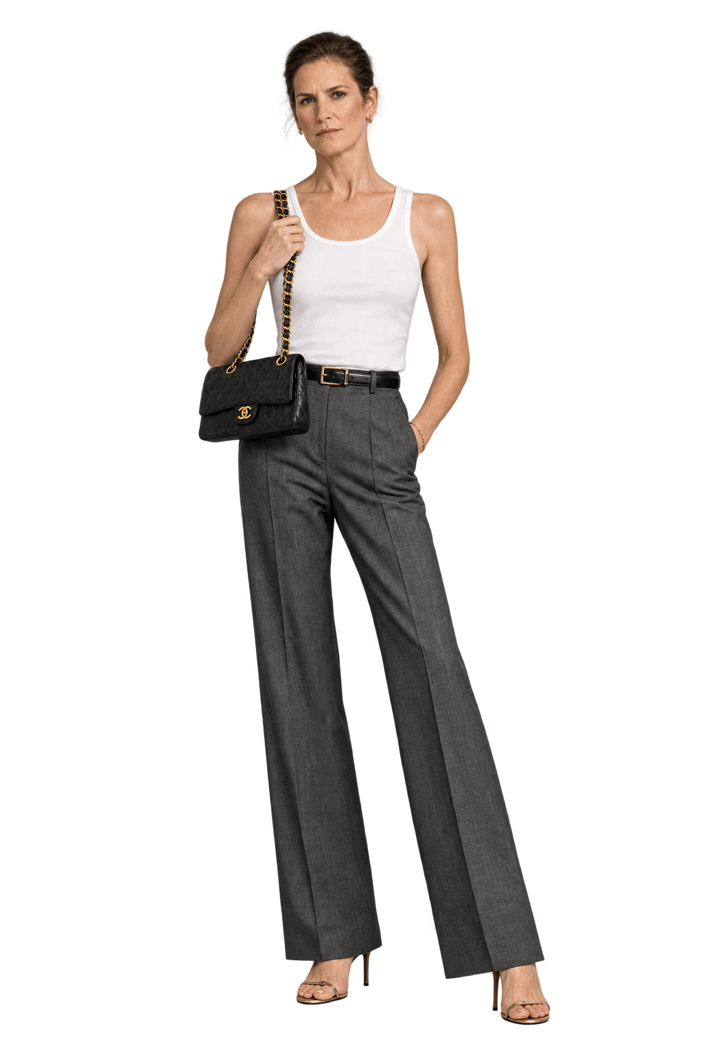 1990s Black Leather Shoulder Bag - Model