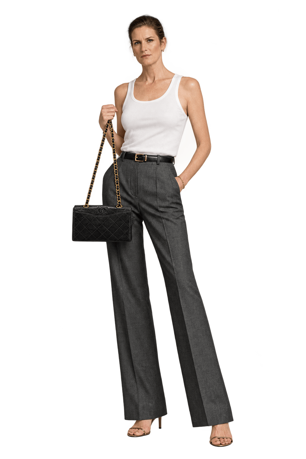 1990s Black Leather Shoulder Bag - Model