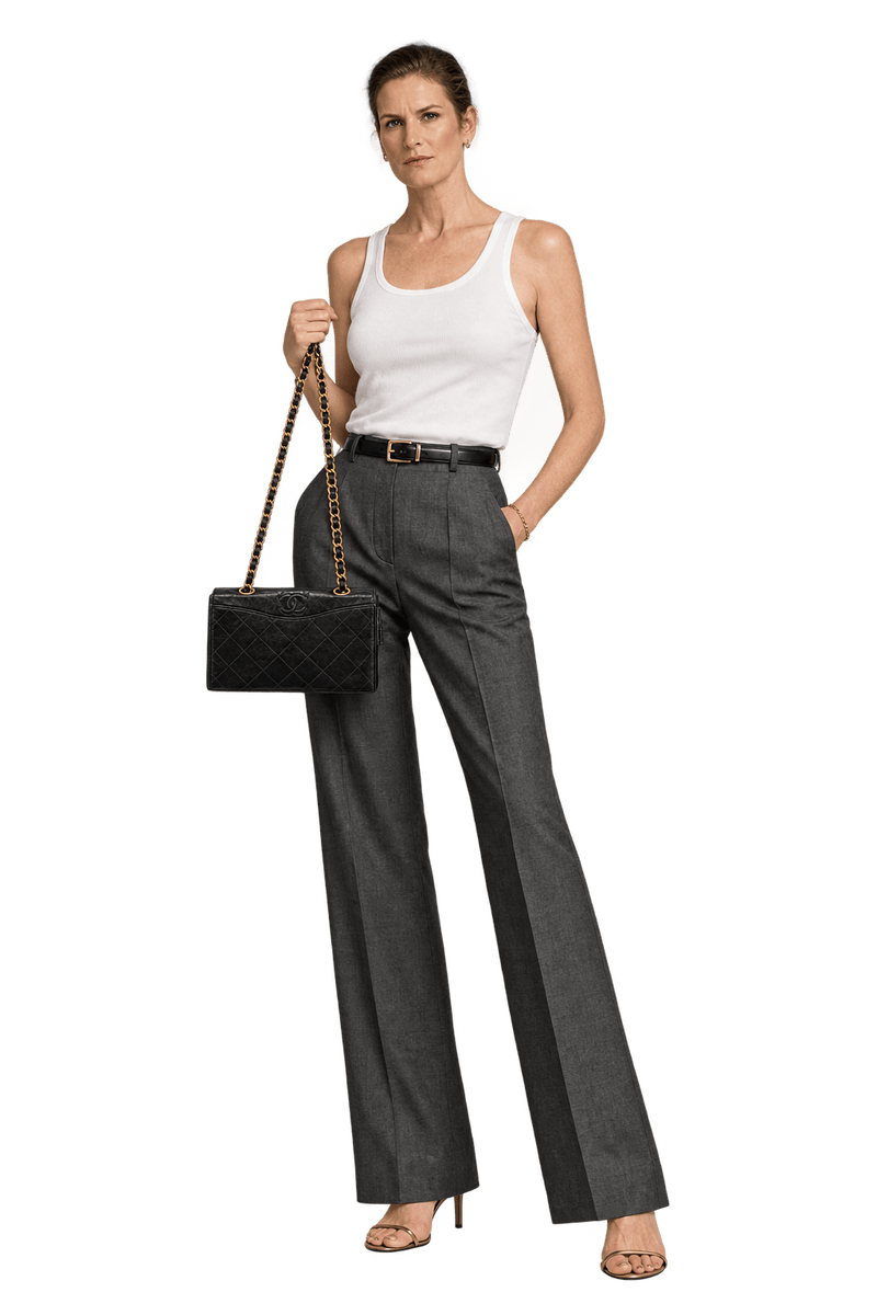 1990s Black Leather Shoulder Bag - Model