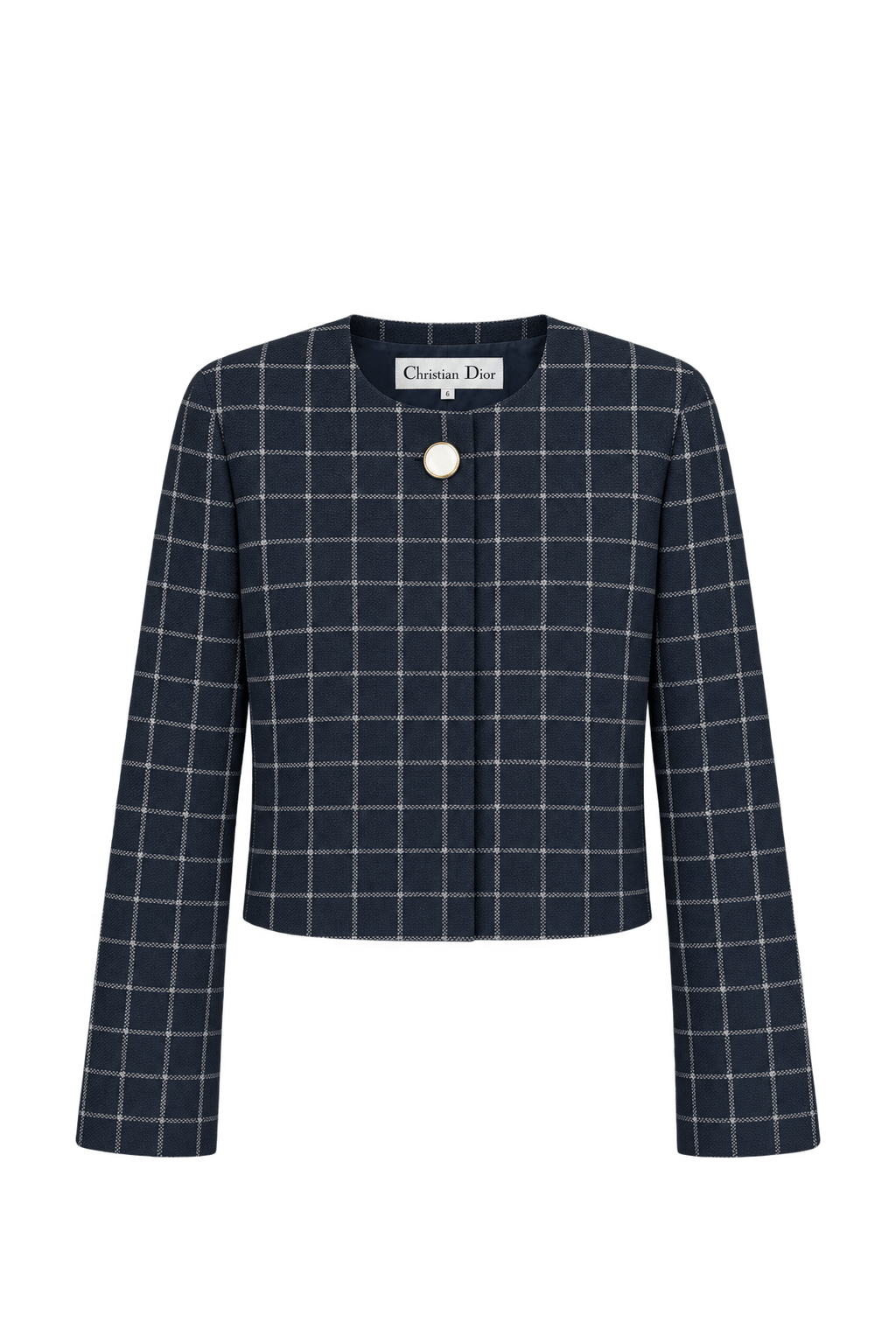 1990s Dark Navy Woven Fabric Jacket - Front View