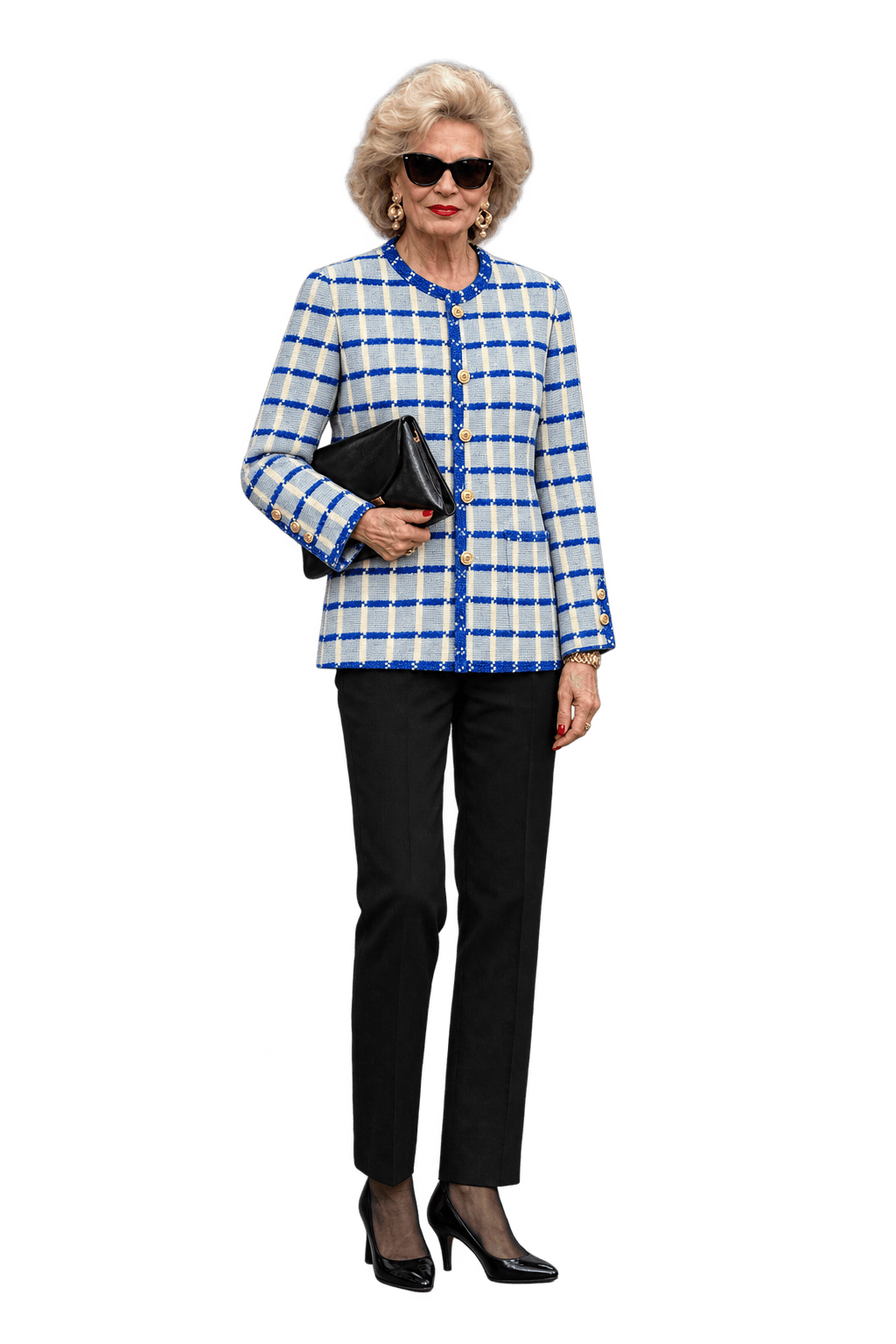 1980s Pale Blue Woven Blazer - Model