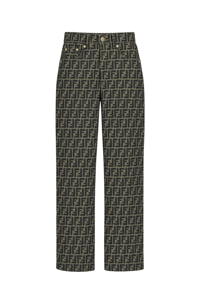 1990s Olive-Taupe Brown Woven Pants - Front View
