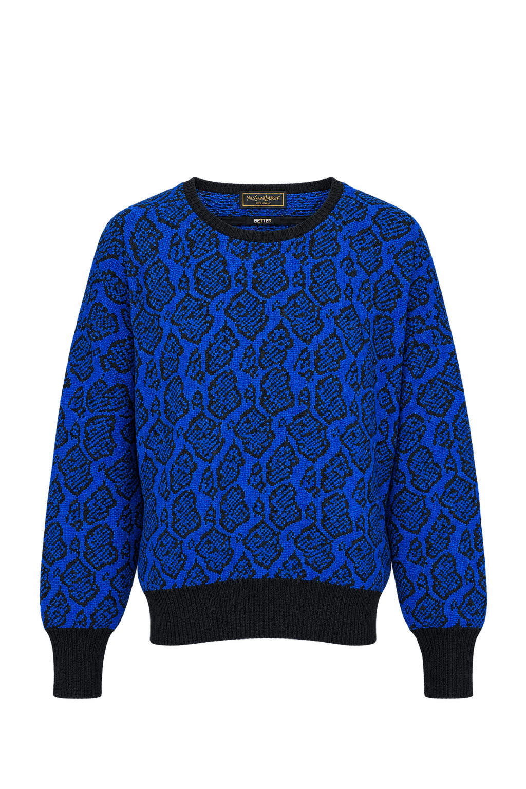 1980s Cobalt Blue Knit Sweater - Front View