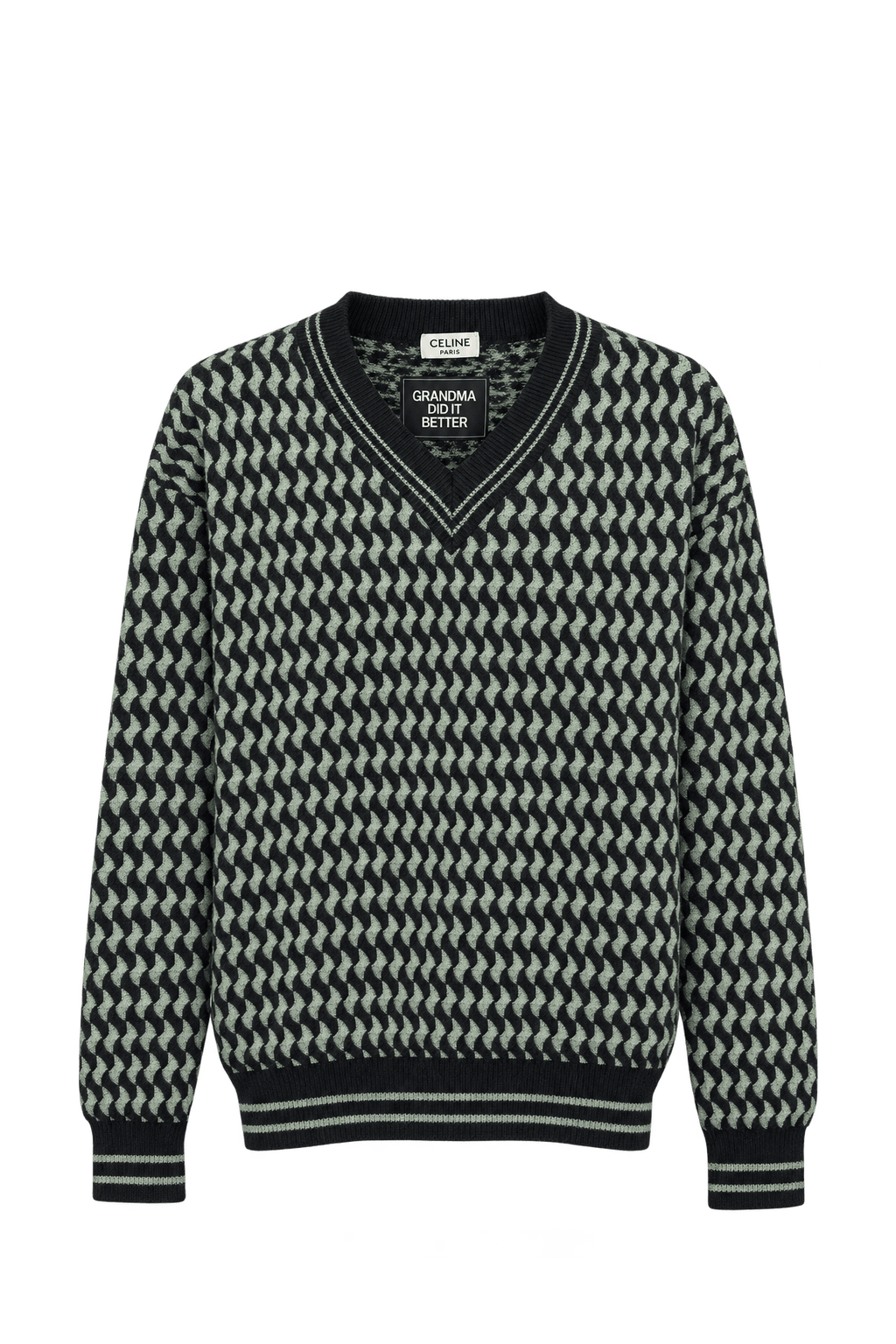 1980s Black Knit Sweater - Front View