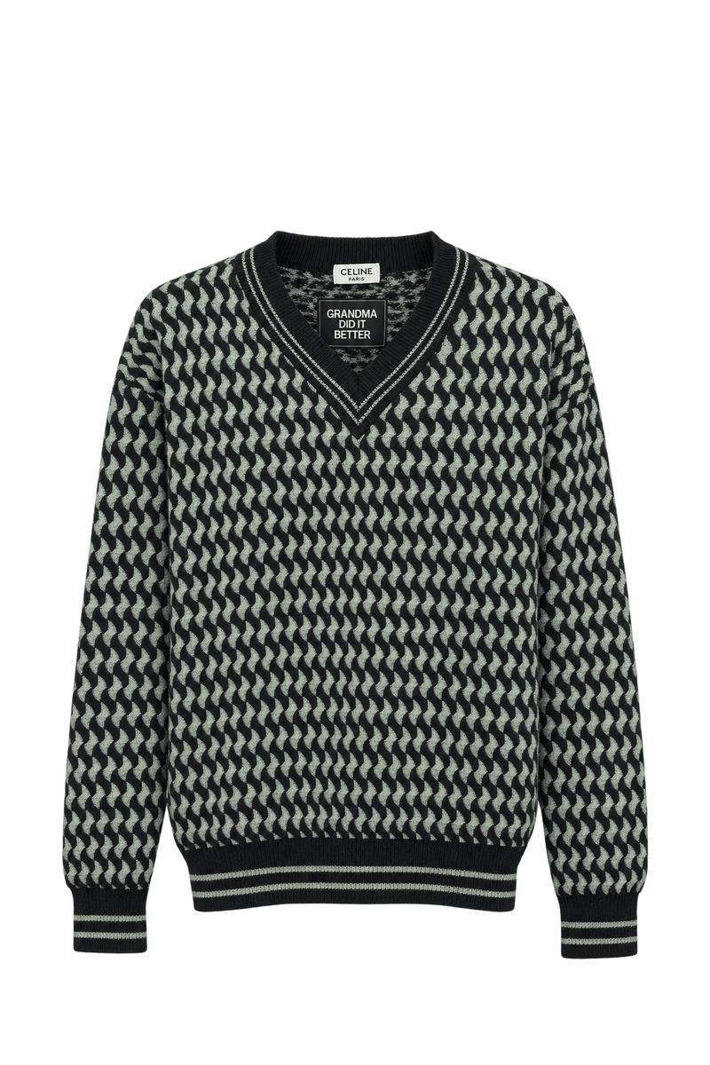 1980s Black Knit Sweater - Front View