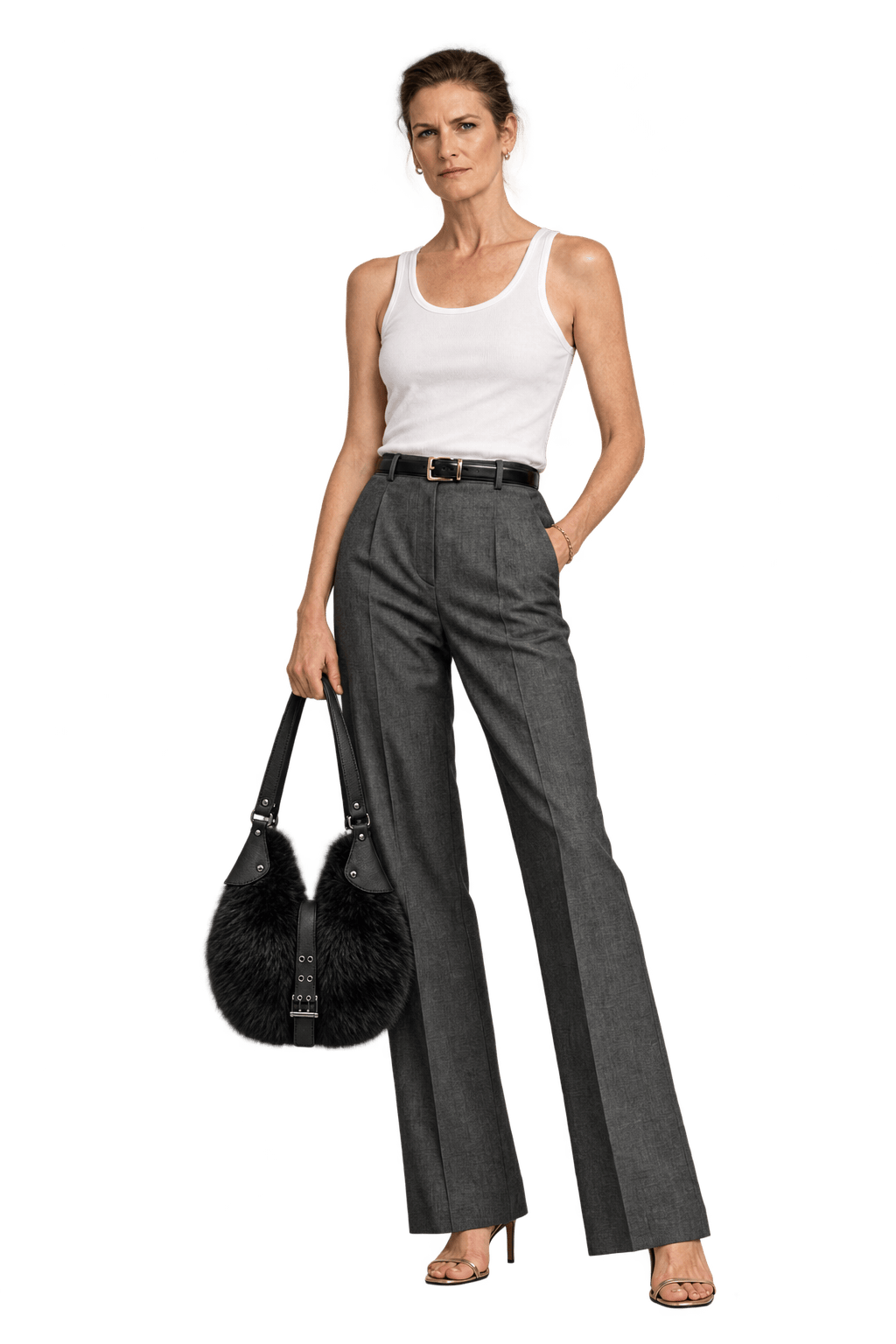 1990s Black Fur-like Shoulder Bag - Model