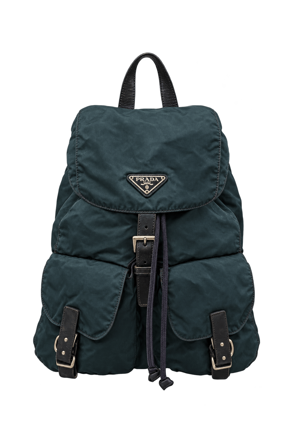 1990s Black Nylon Backpack - Front View