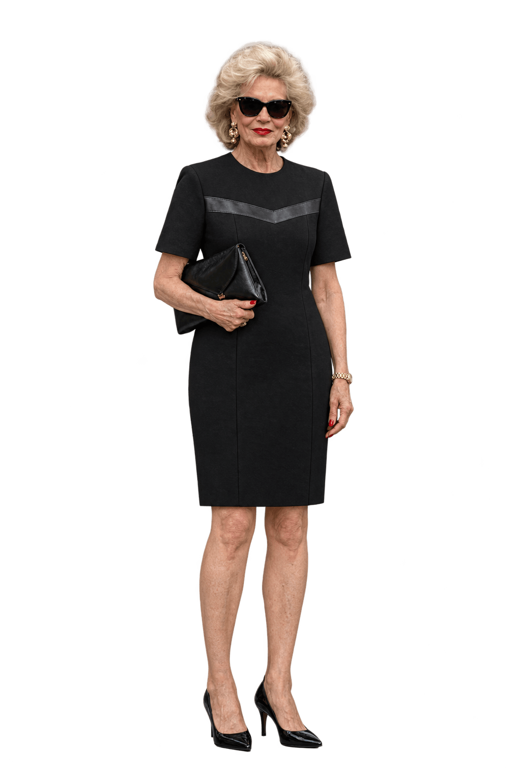 1980s Black Woven Dress - Model