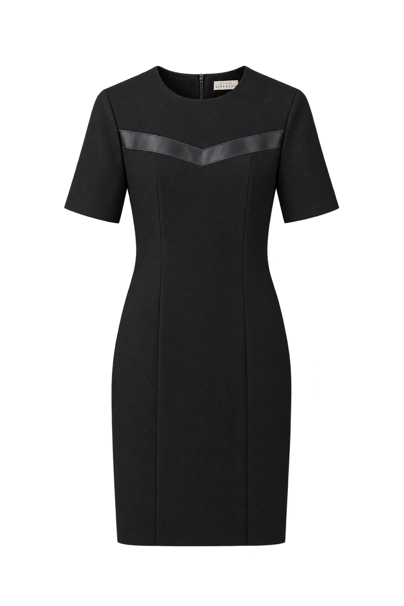 1980s Black Woven Dress - Front View