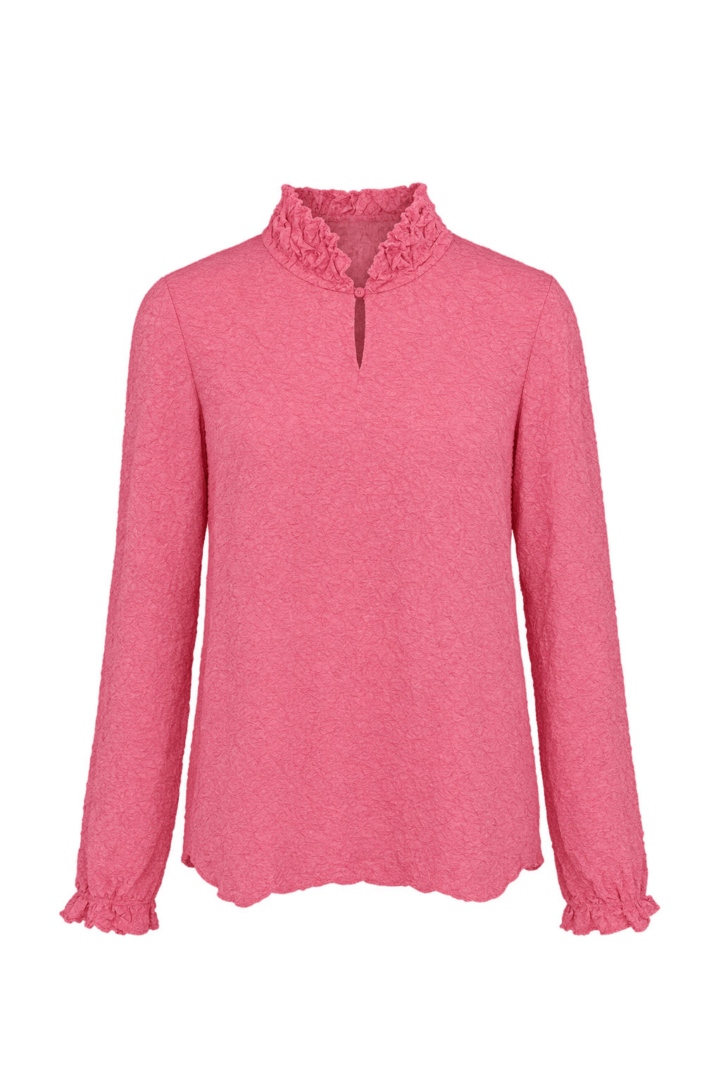 1990s Coral Pink Lightweight Blouse - Front View